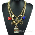 Multi couche liaison Collier pendentif en cristal Collier Necklace